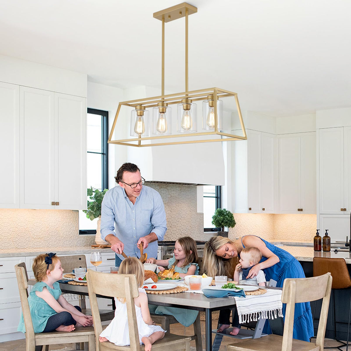 Gold Chandeliers Island Light Fixture