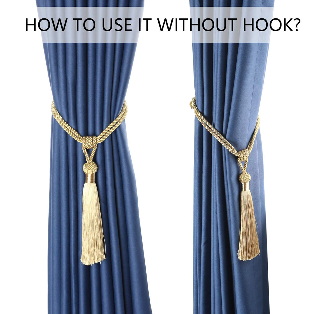 Curtain Tiebacks Hand-Woven Tassels Holdbacks - 2 Pack