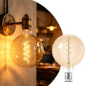 Oversized LED Edison Bulb 60 Watt, E26 Base Dimmable 2700K, Amber