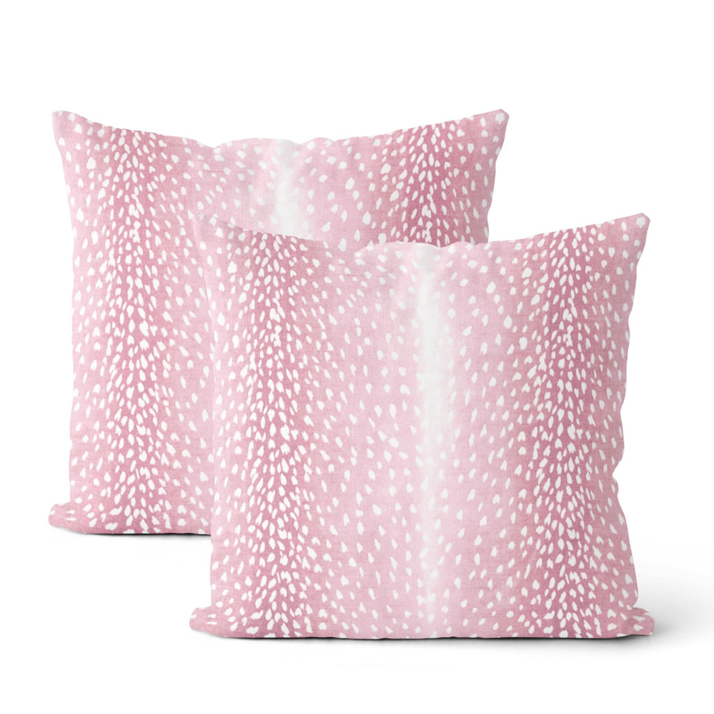 Antelope Pillow Covers 20x20 Inch 2 Pcs Preppy Pink Deer Animal Skin Print Decor Throw Pillows Modern Outdoor