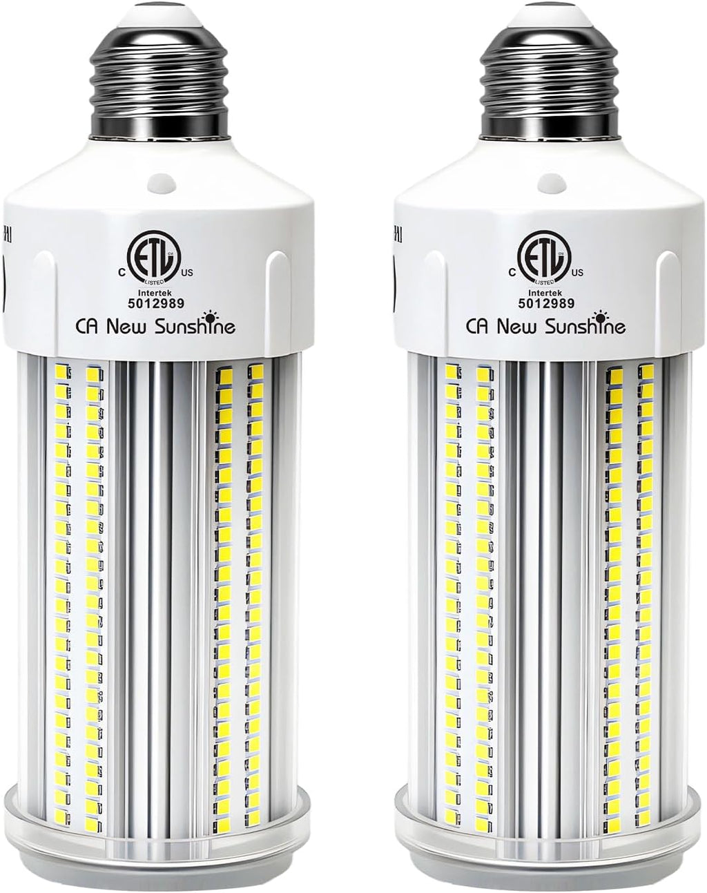 2 Pack 600W Equivalent LED Corn Light Bulb 9000 Lumen 5000K 60W Large Area Daylight White E26/E27 Medium Base