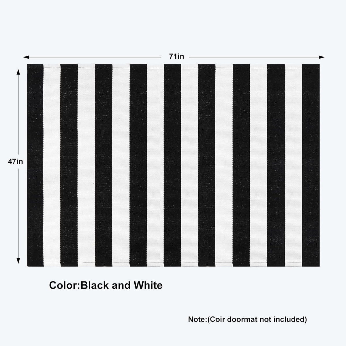 Black and White Buffalo Plaid Outdoor Rug Fall Patio Floor Carpet