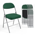6 Pack Folding Chairs with Padded Seat & Backrest, Metal Frame, Durable Corduroy Fabric, 350 lbs Capacity, Set of 6
