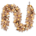 9 FT Lighted Fall Garland with Lights Autumn Automatic ON/Off Timer