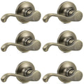 2026 New 6Pack Scroll Passage Door Lever, Antique Bronze Interior Door Handle, Easy Install & Closet Door, No Lock