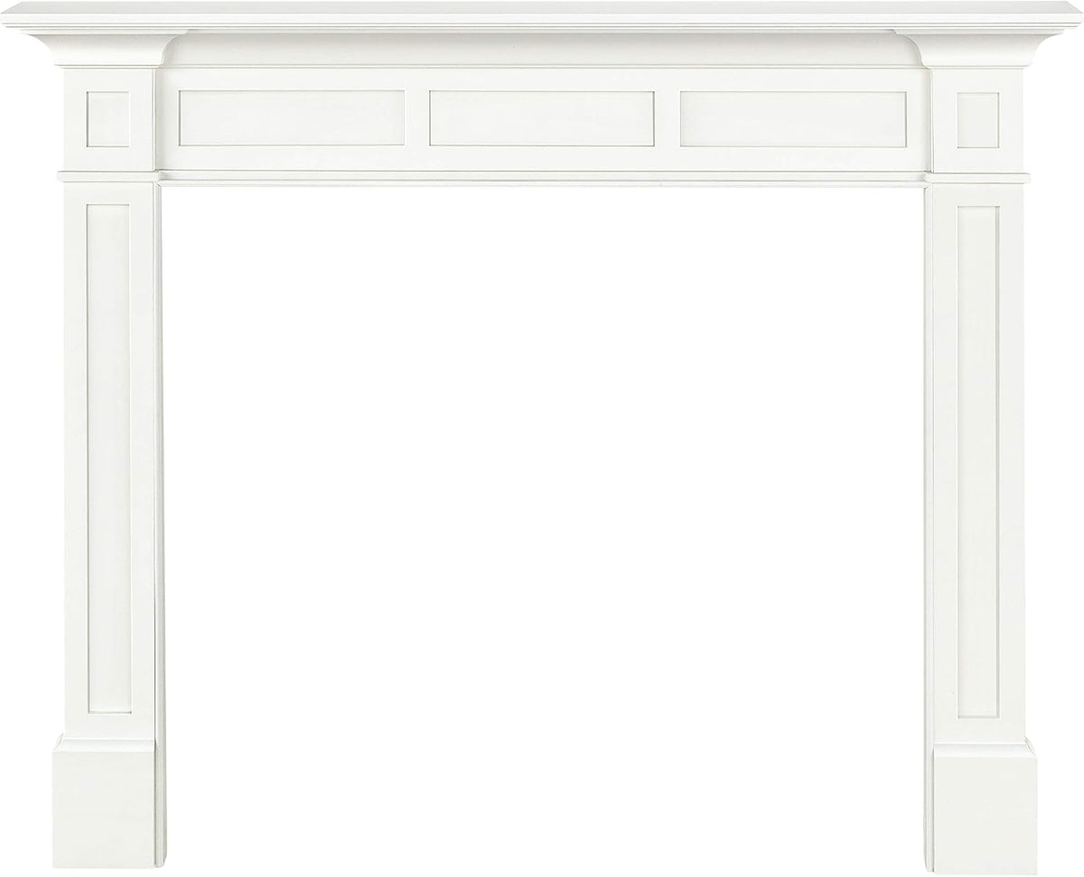 Furniture for Your Fireplace, Premium Grade A MDF Mantel Surround, Crisp White Paint, Interior Opening 48"