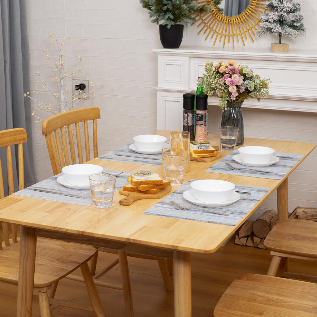 Placemats Set of 8, Heat Resistant Stain Resistant Woven Vinyl Insulation Place mats, Durable Washable Elegant Table