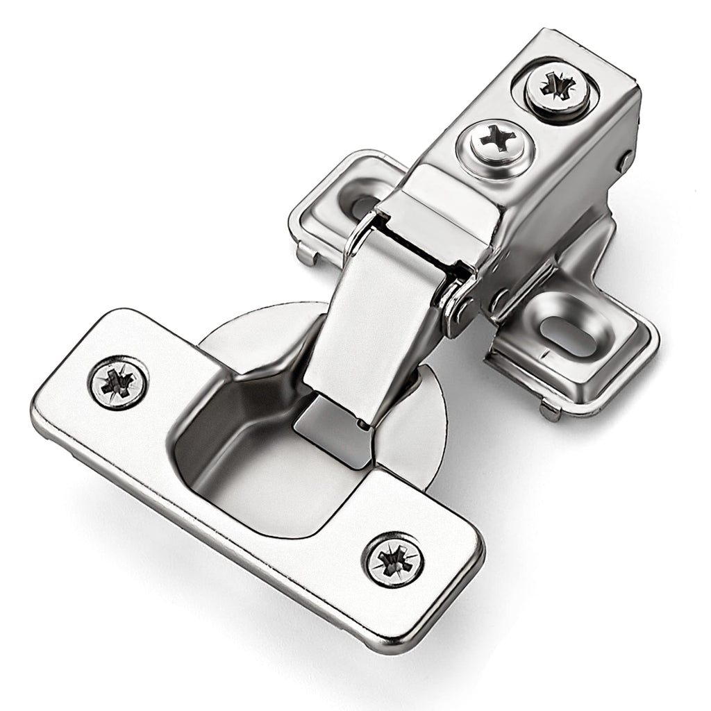Short Arm Kitchen Cabinet Hinges, 1/2 Inch Overlay, 50 Pack 25 Pairs