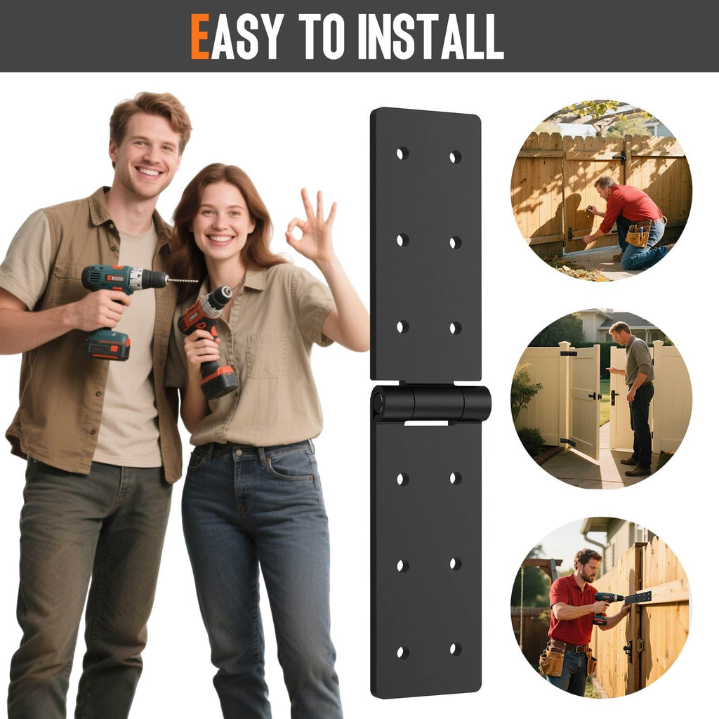 Heavy Duty Wood Door Hinges, 270° Gate Hinges for Fence Barn Doors