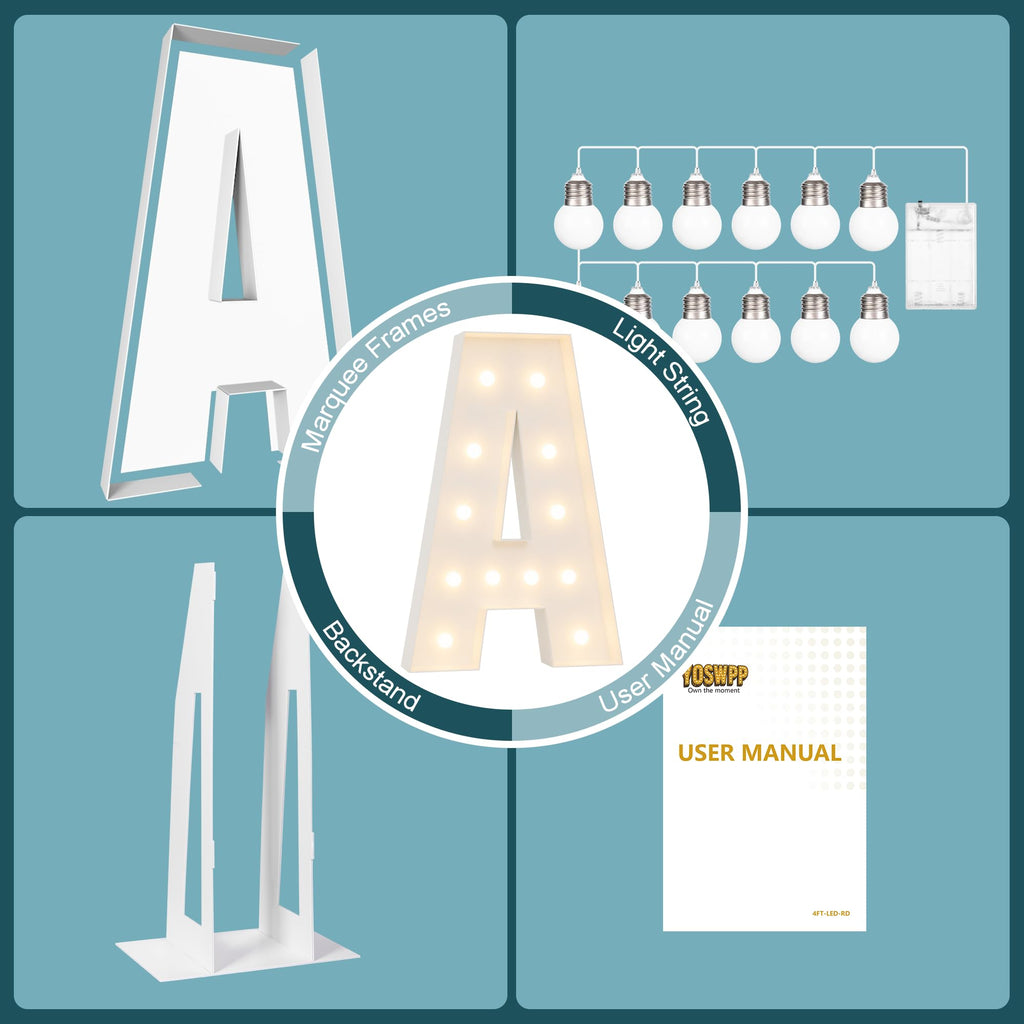 4FT Marquee Letters, Large Light Up Letters G Sign for Party Decor