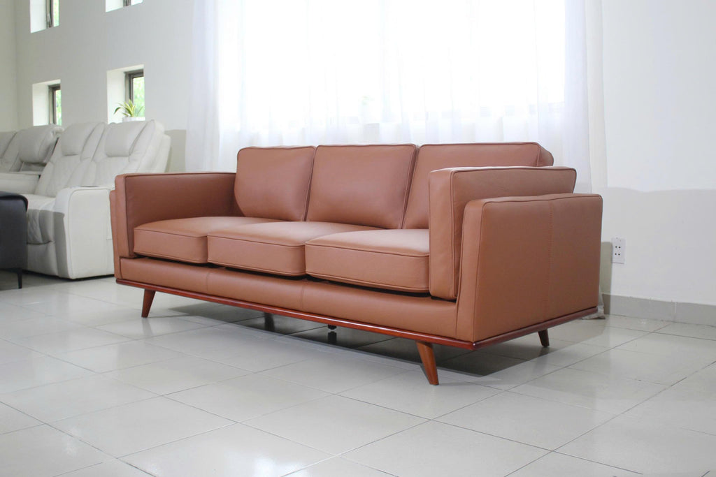 Savoy Full All Around Front and Back Italian Leather Sofa 89" Pure Full Solid Wood Accent Premium Plush Memory Foam