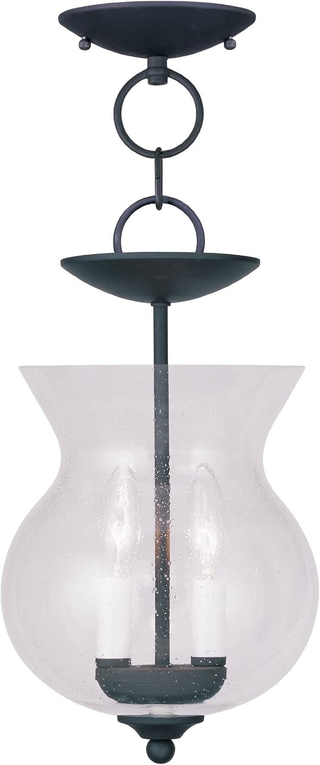 Legacy 2-Light Convertible Hanging Lantern/Ceiling Mount, Black