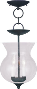 Legacy 2-Light Convertible Hanging Lantern/Ceiling Mount, Black
