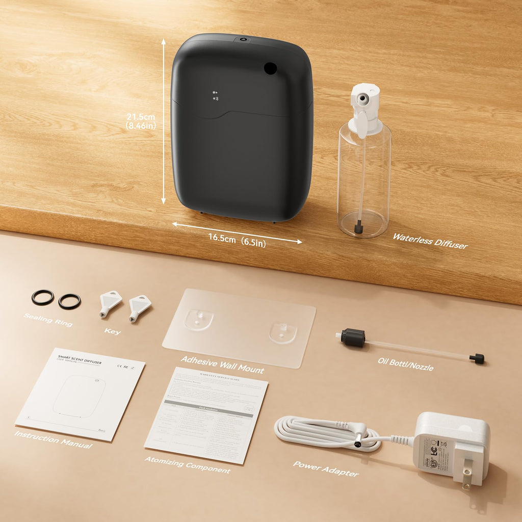 Waterless Essential Oil Diffuser with Bluetooth App Control