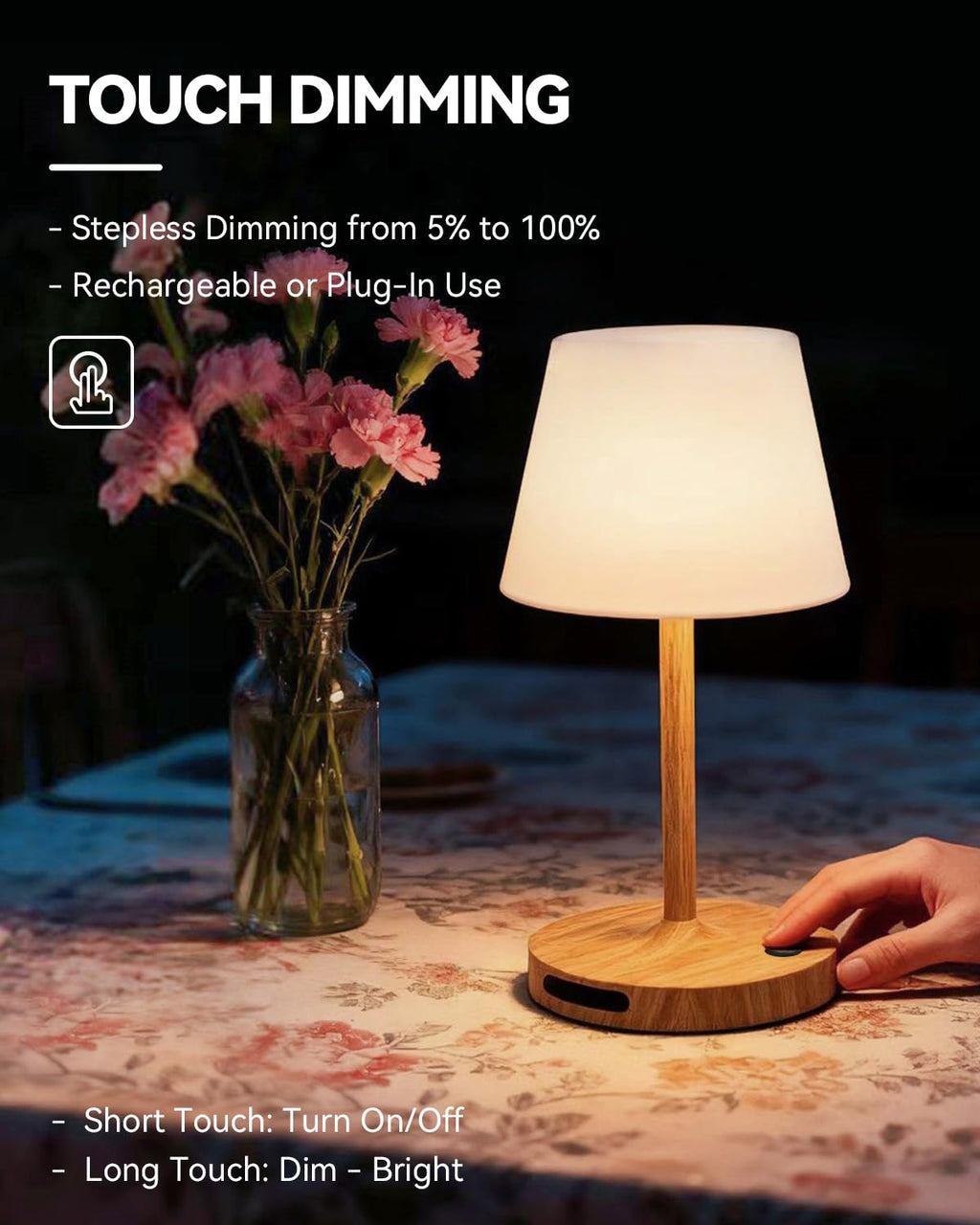 Outdoor Waterproof Shower Lamp, 5200mAh Rechargeable Bathroom Lamp