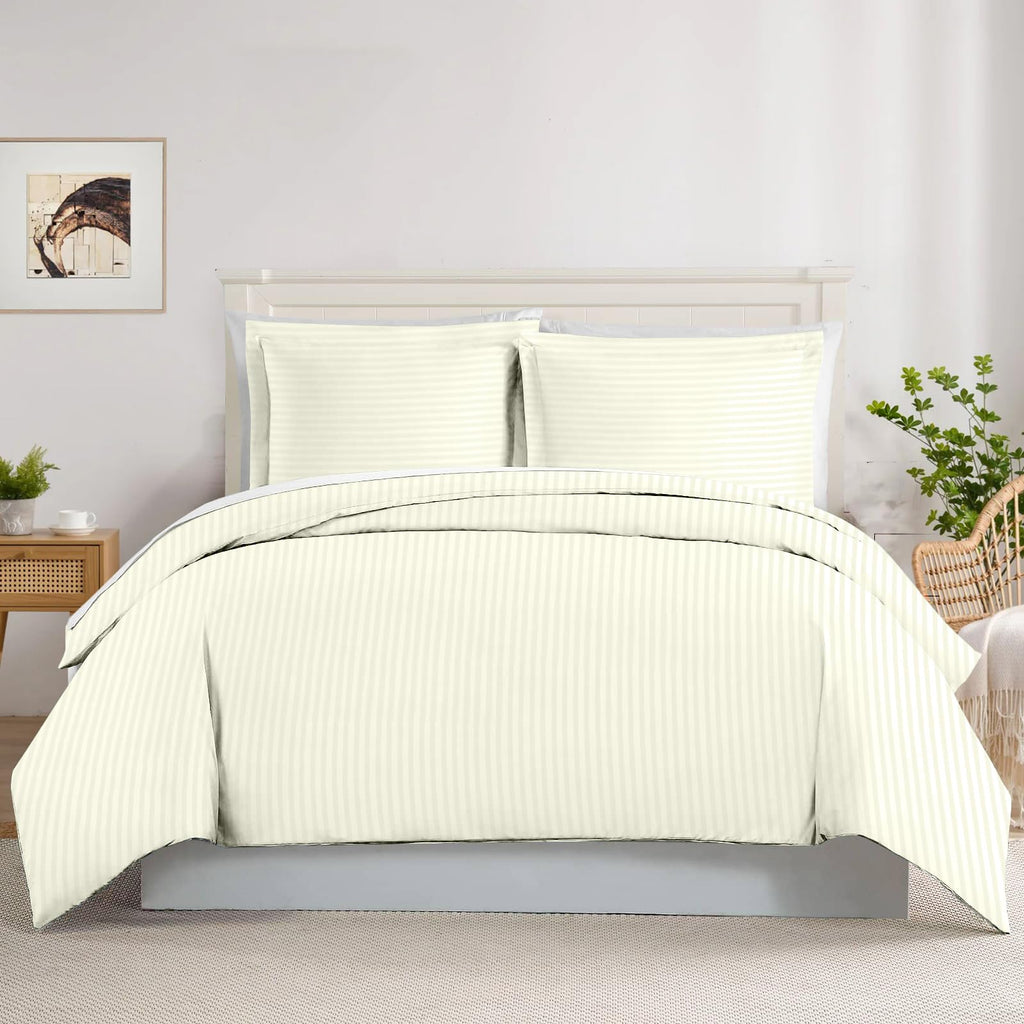 3-Sided Zipper Closure Duvet Cover - Easy On & Off Bedding, Egyptian Cotton Duvet Cover Set King Size (90" x