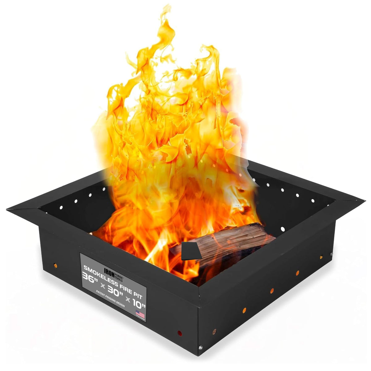 Smokeless Outdoor Fire Pit Ring Insert 36 Inch Square