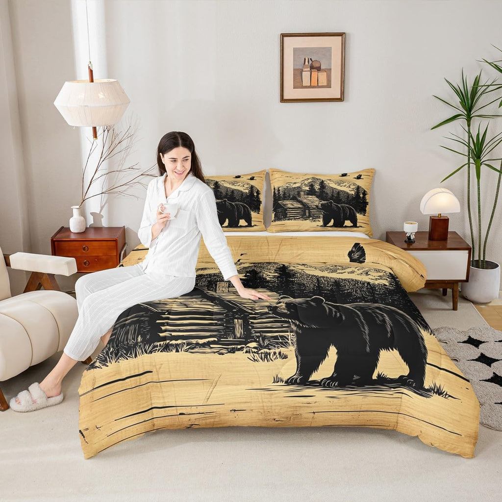 Bear Comforter Set Cabin Country Bear Bedding Set