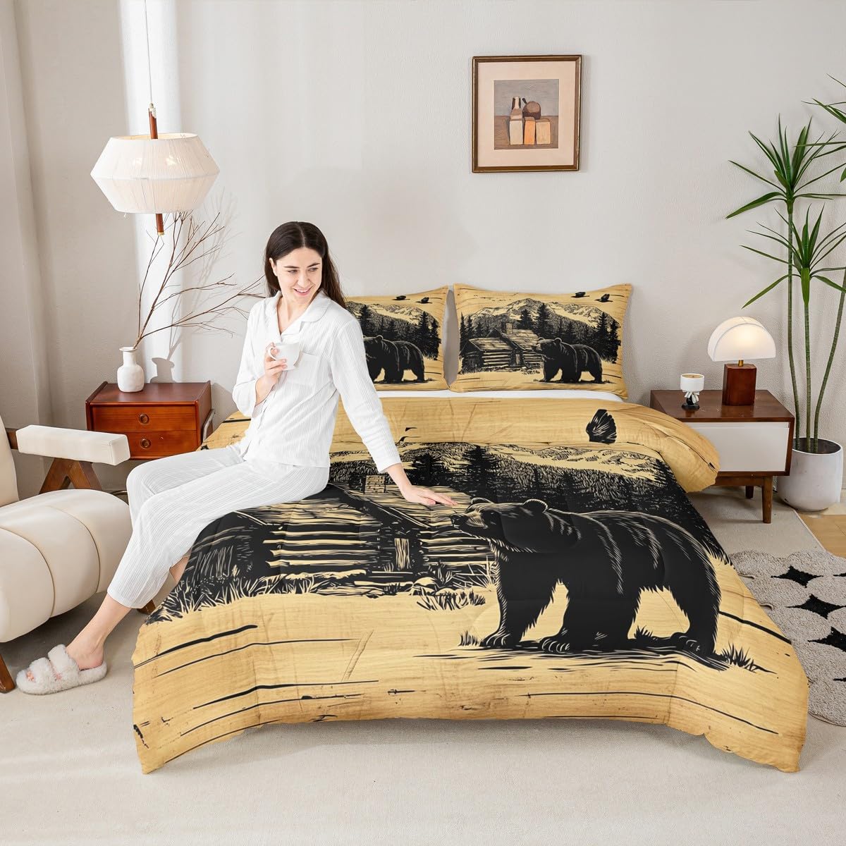 Bear Comforter Set Cabin Country Bear Bedding Set