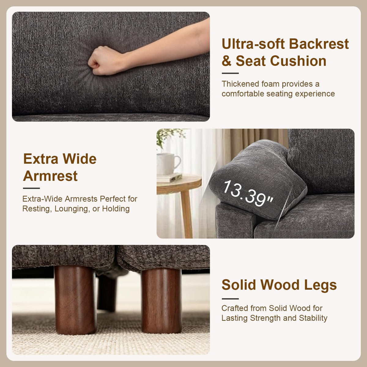 141′′ Oversized Sectional Couch, L Shaped Modular Cloud Sofa