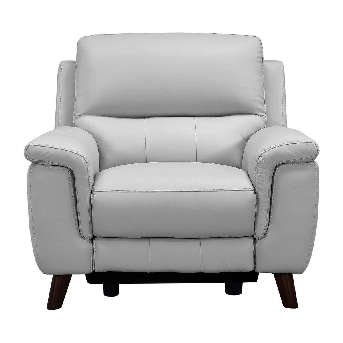 Lizette Contemporary Top Grain Leather Power Reclining Living Room Accent Chair, Dove Grey