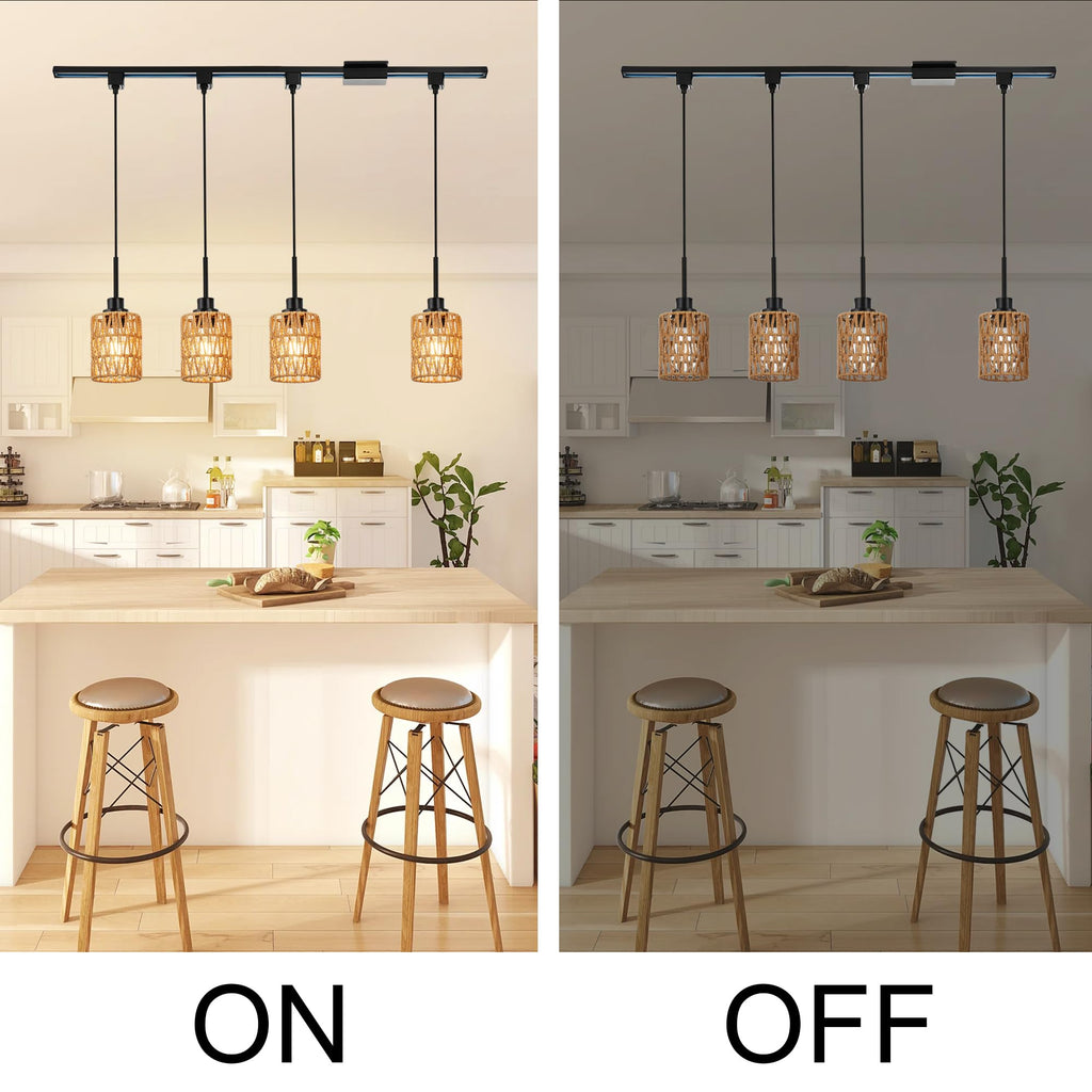 4 Packs H-Type Track Hanging Light Black Ceiling Track Lighting
