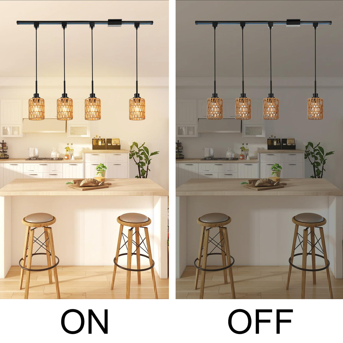 4 Packs H-Type Track Hanging Light Black Ceiling Track Lighting