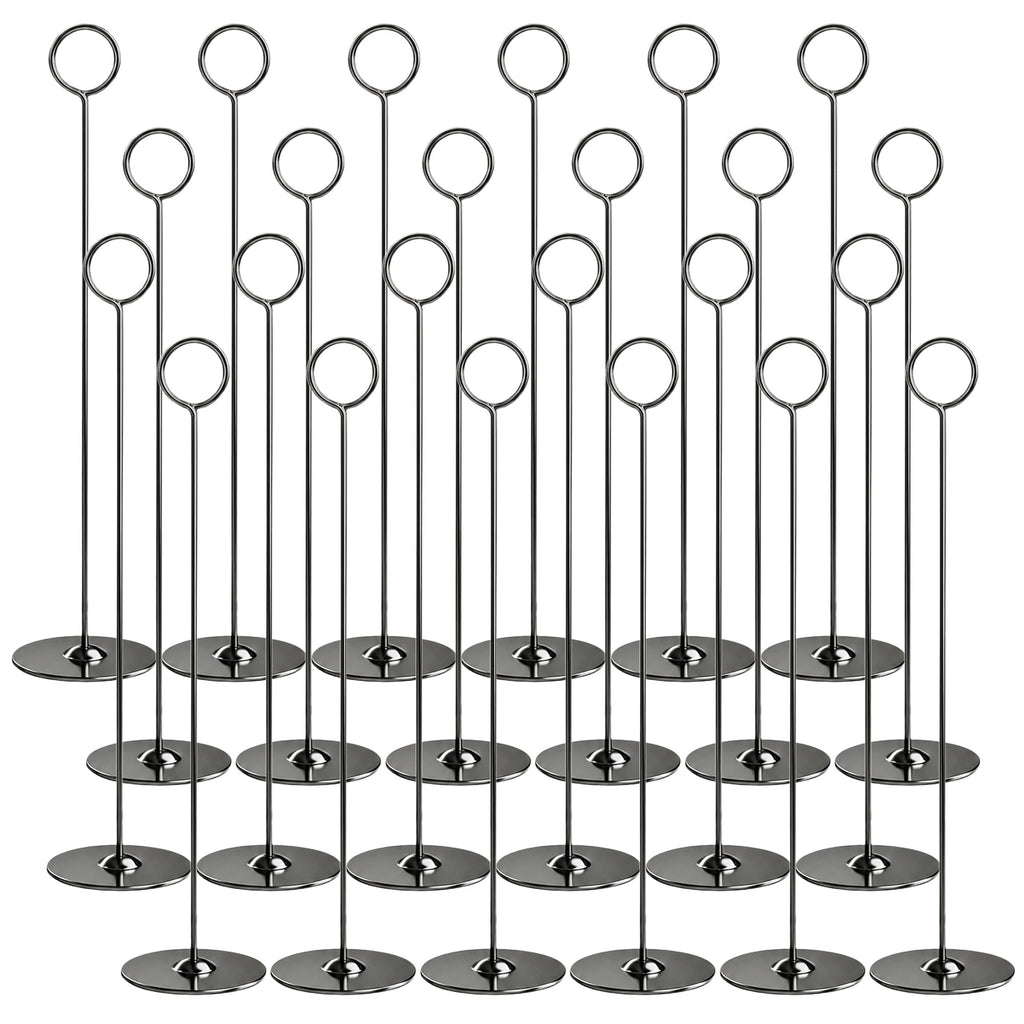 24PK Table Number Holders Place Card Holders 12 Inch Table Card Holders Steel Card Holders for Photos, Food Signs