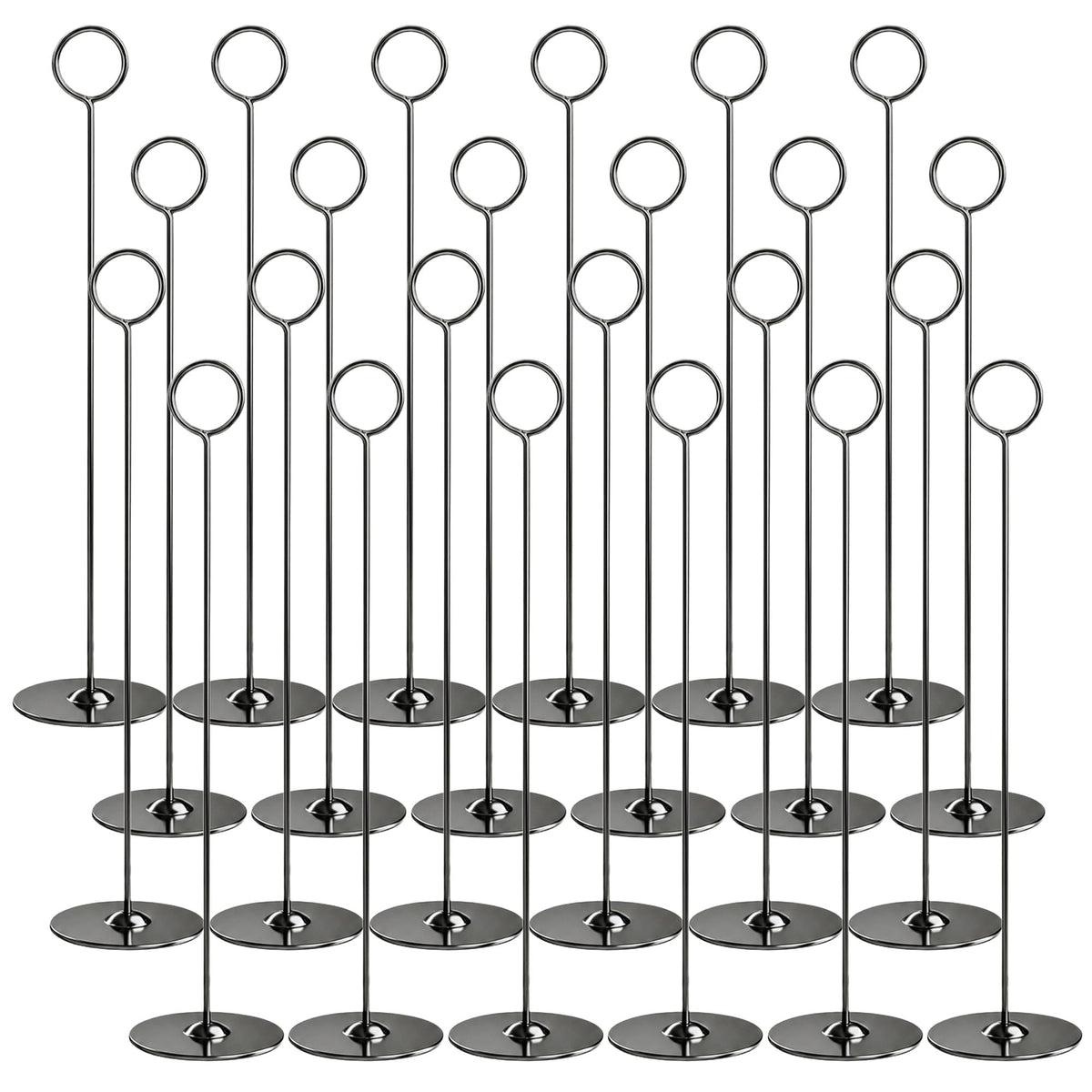 24PK Table Number Holders Place Card Holders 12 Inch Table Card Holders Steel Card Holders for Photos, Food Signs