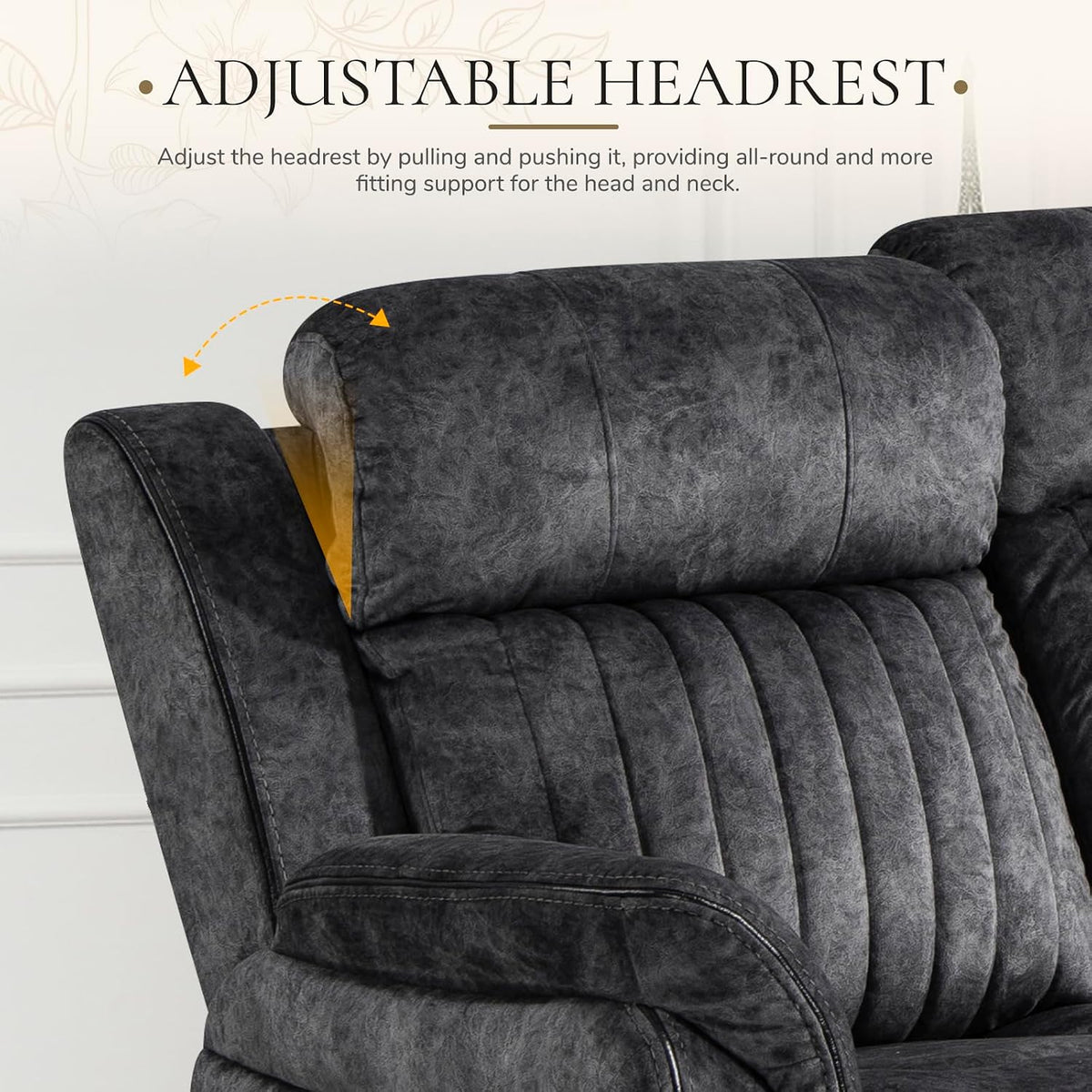 Power Reclining Sofa with Zero Gravity, Adjustable Headrest, Electric Reclining Couch with Wireless Charge, Outlets