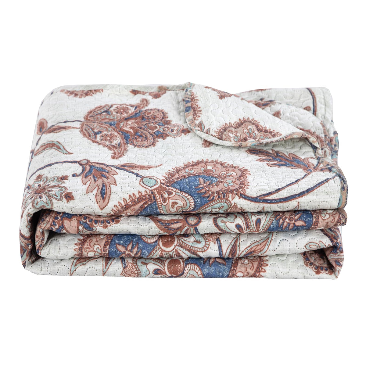 Rich Printed Embossed Pinsonic Coverlet Bedspread Ultra Soft Bedding 3 Piece Summer Quilt Set with 2 Quilted Shams