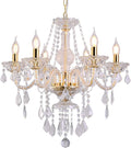 Six-Light K9 Crystal Chandelier with Adjustable Chain, Modern Style