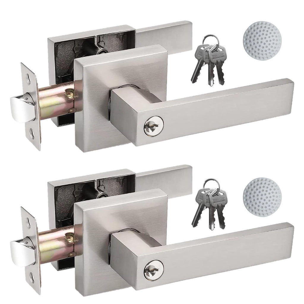 2 Pack Door Handle Heavy Duty, Keyed Alike Entry Door Lever
