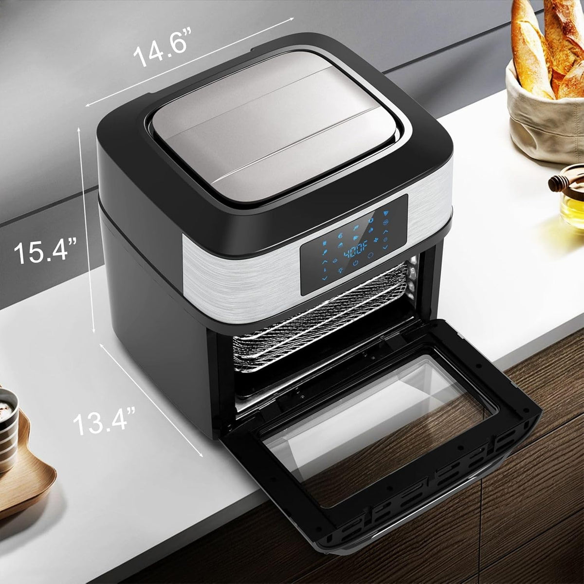 Air Fryer Oven Large 20 QT, 10-in-1 Toaster Oven Air Fryer Combo with Window for Family, Airfryer Oven with Rotisserie