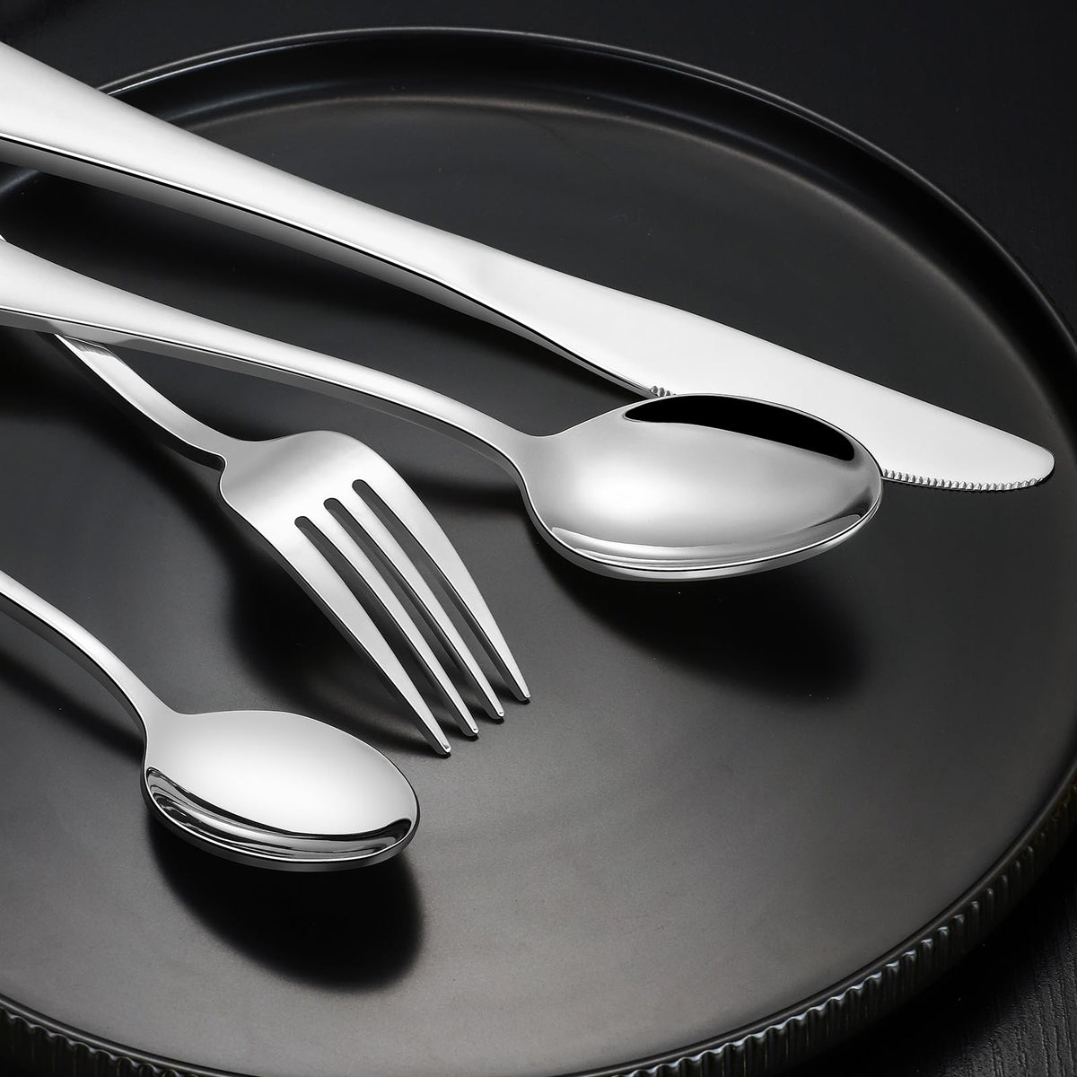 40-Piece Silverware Set, Stainless Steel Flatware Cutlery Set Service for 8, Utensils Include Knife Fork Spoon