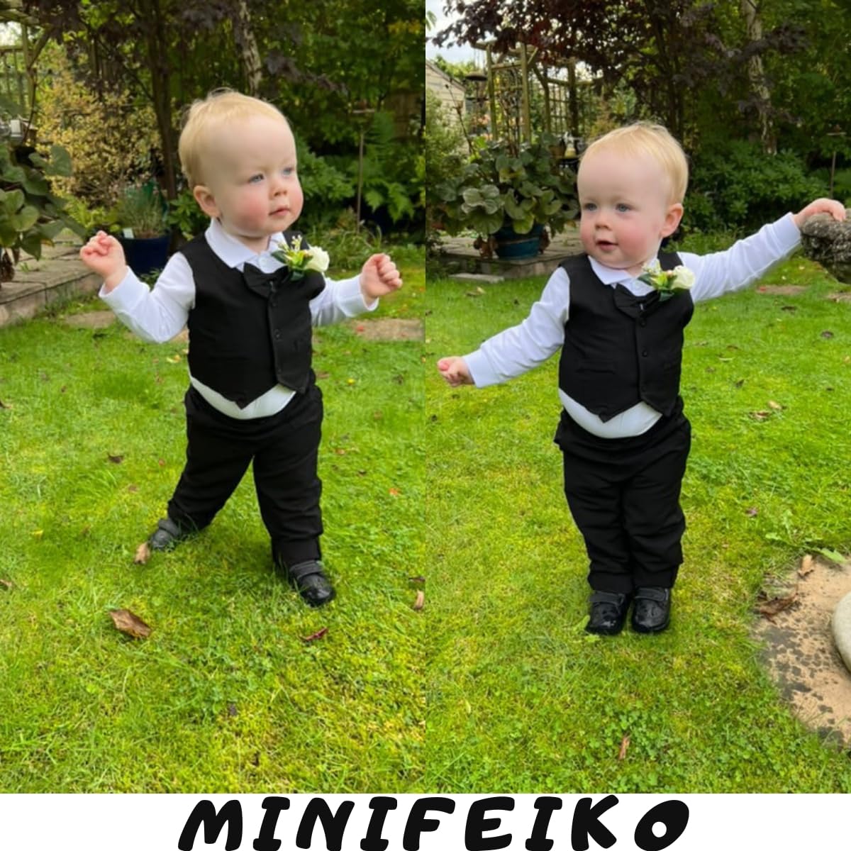 Baby Boy Suits Infant Gentleman Outfit Formal Suit Set Black