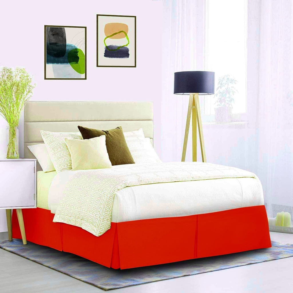 Pleated Bed Skirt with 18 Inches Drop - 78 x 80 Inches Egyptian Cotton 1000 Thread Count Bed Spring Cover