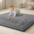 Soft Baby Play Mat for Floor, 50x50 Playpen Mat Elasti-Foam Padded 1.3" Thick Crawling Nursery Mat, Non-Slip Backing