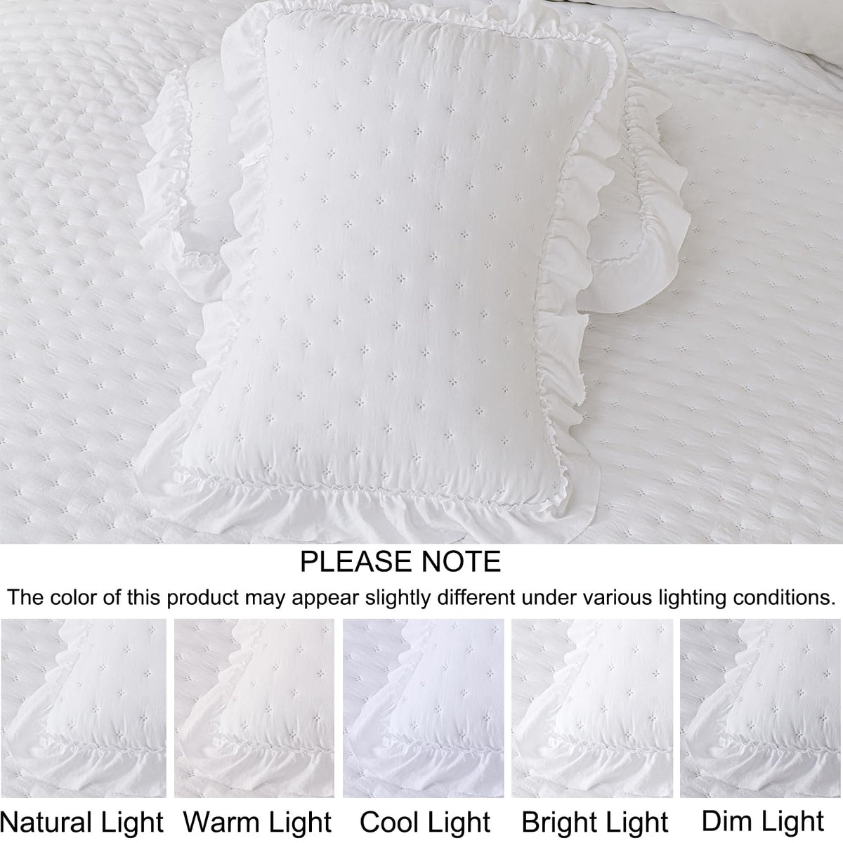 Shabby Chic Bedding, White Ruffle Seersucker Comforter Set
