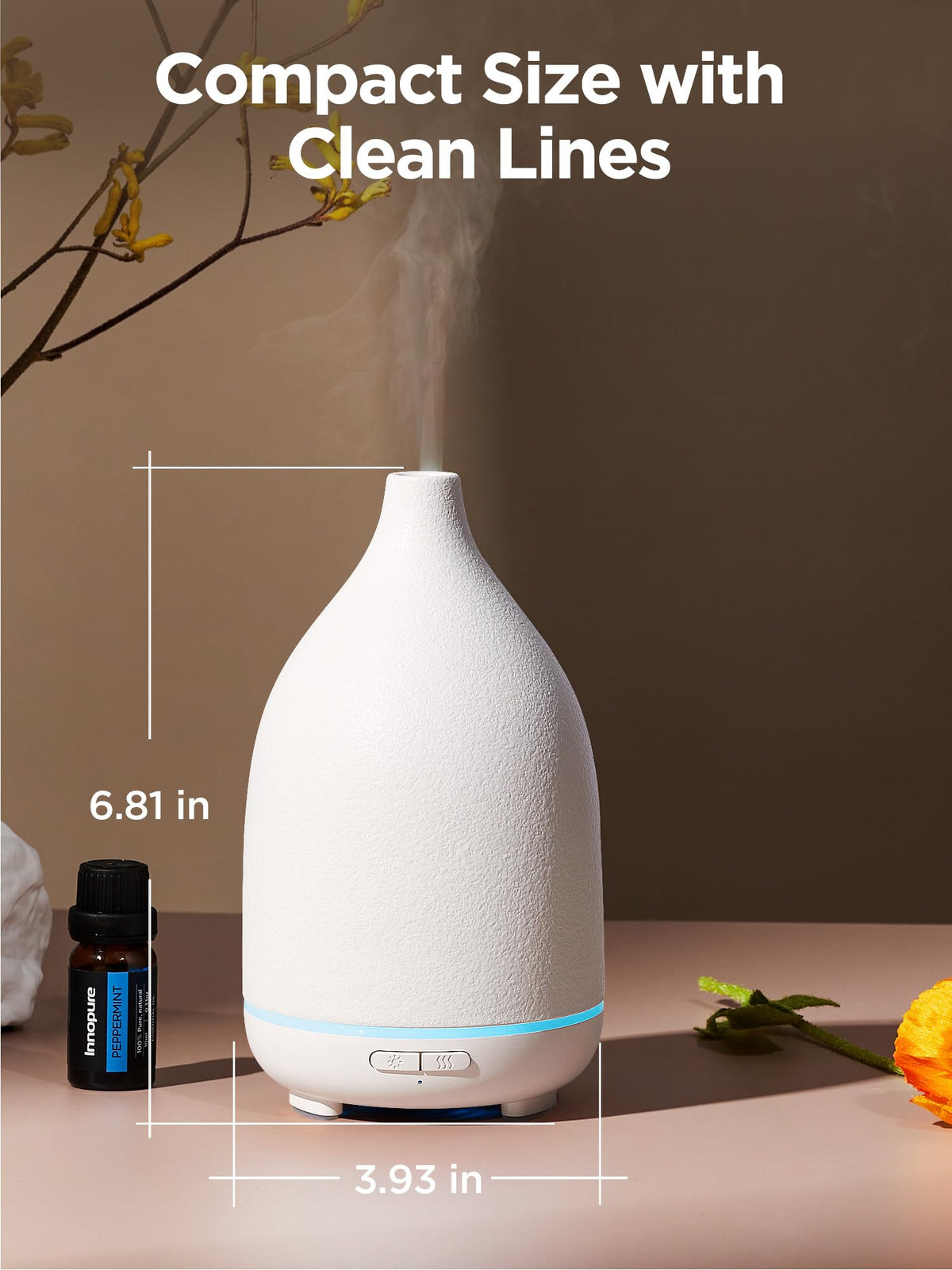 150ml Ceramic Essential Oil Diffuser, Diffusers, White
