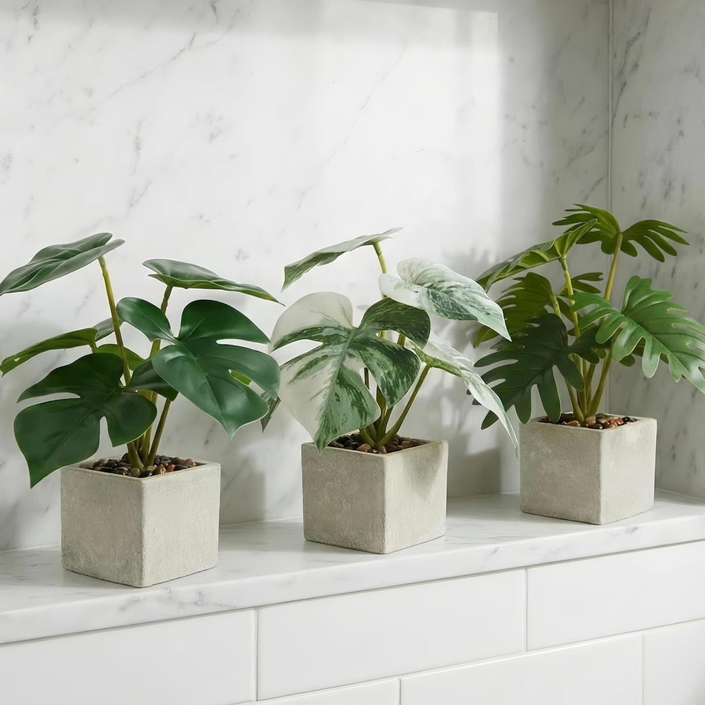3‐Pack Small Artificial Potted Plants, Mini Fake Plants for Desk Shelf