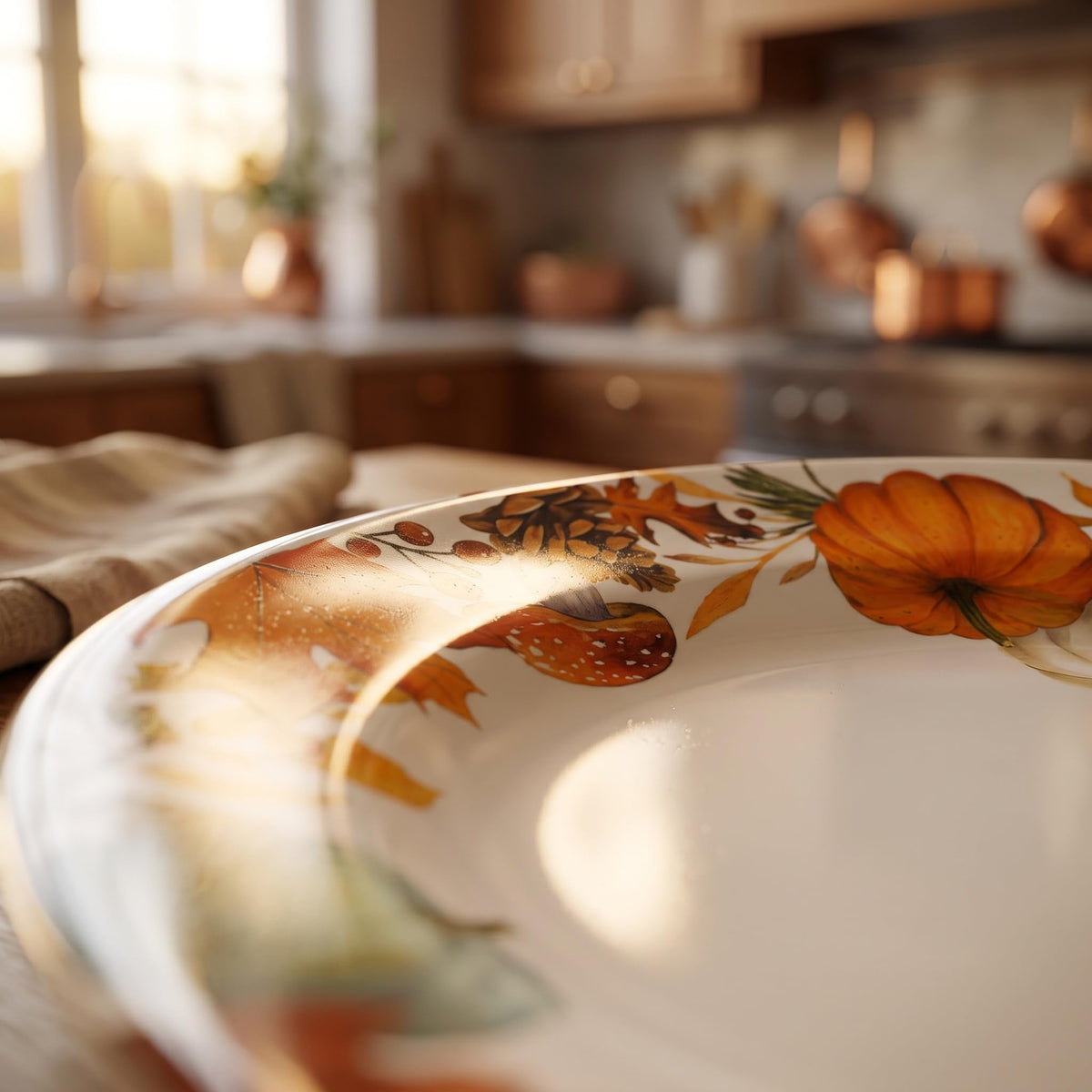 12‐Piece Fall Dinnerware Sets, Melamine Plates & Bowls Sets of 4