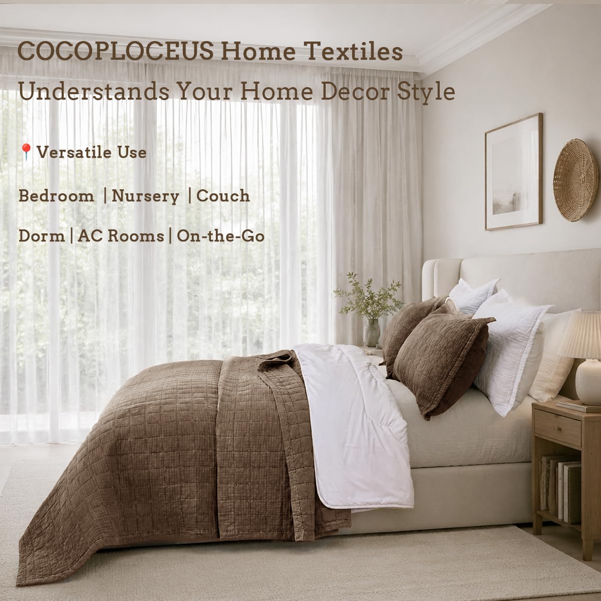 Pre-Washed Cotton Quilt Set 98x106 Waffle Textured