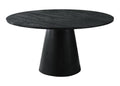 Terra 59" Transitional Round Dining Table with Pedestal Base, Black