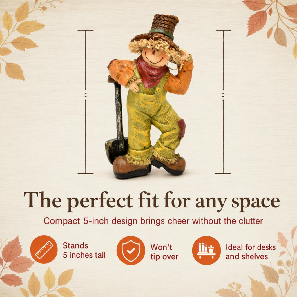 Thanksgiving Fall Scarecrows Table Decor Figurines with Pumpkins Set of 3