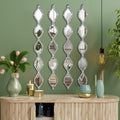 4 Pcs Teardrop Mirror Wall Decor Silver Long Mirror Home Decorative