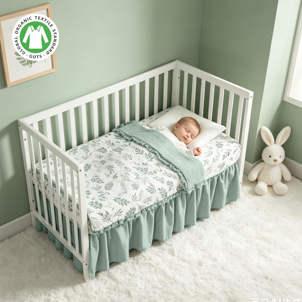Organic Cotton Muslin Baby Crib Bedding Set 3 Pack for Newborn Baby Toddler