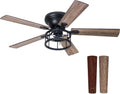 52" Flush Mount Ceiling Fan with Light & Remote