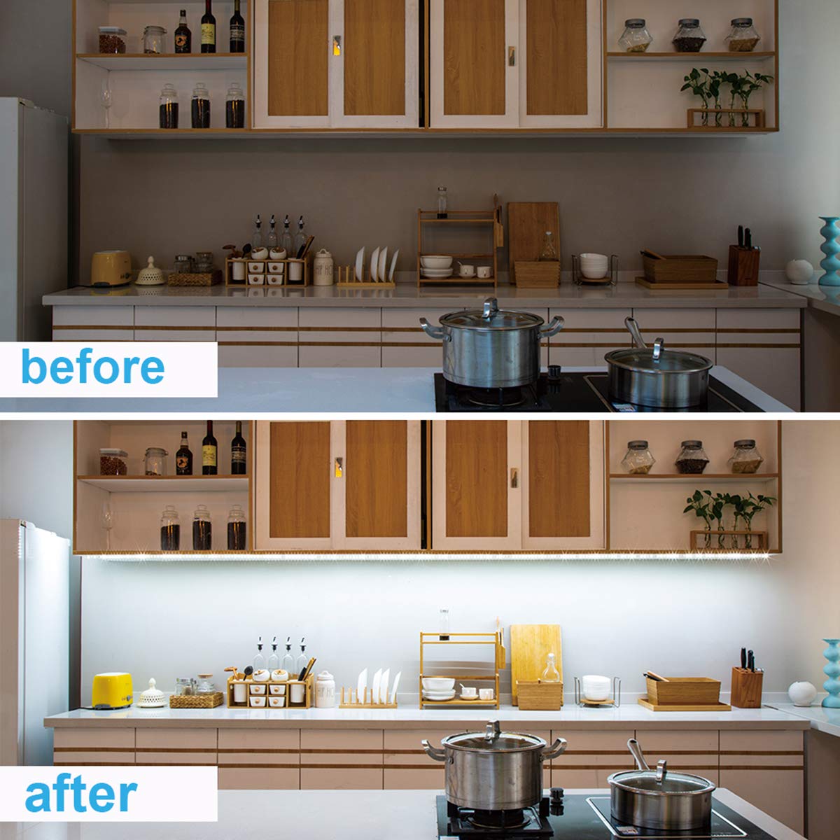 9.8ft Under Counter Light, Dimmable LED Cabinet Lighting with Remote