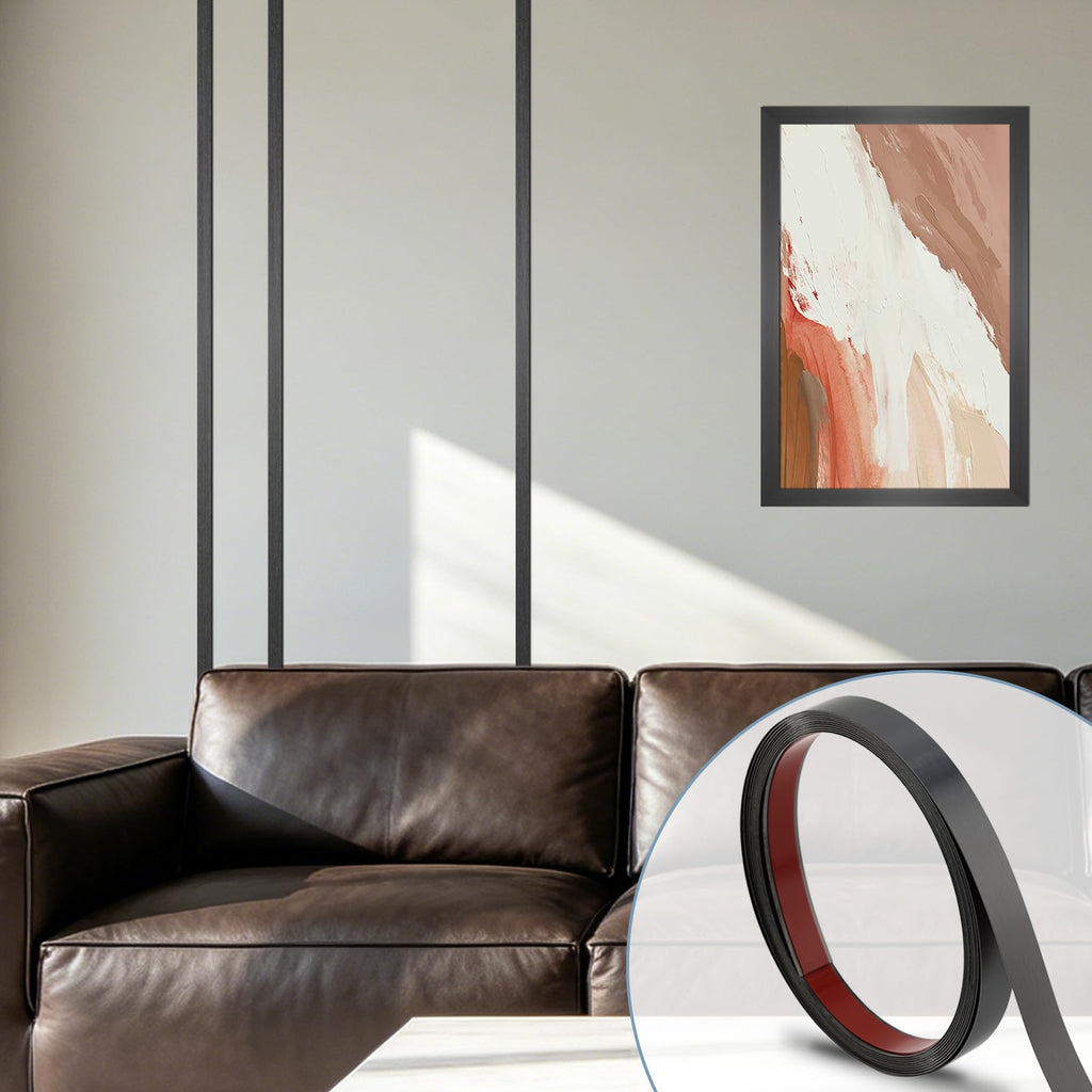 Brushed Black Metalized Finish Molding Trim, Peel and Stick Strip for Mirror Frame, Wall, Fireplace and Home DIY
